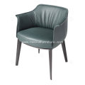 Italian minimalist green leather single Archibald chairs